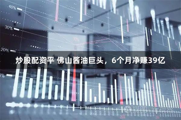 炒股配资平 佛山酱油巨头，6个月净赚39亿