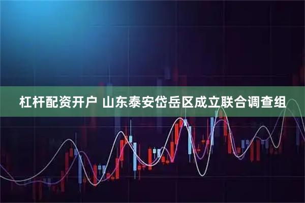 杠杆配资开户 山东泰安岱岳区成立联合调查组